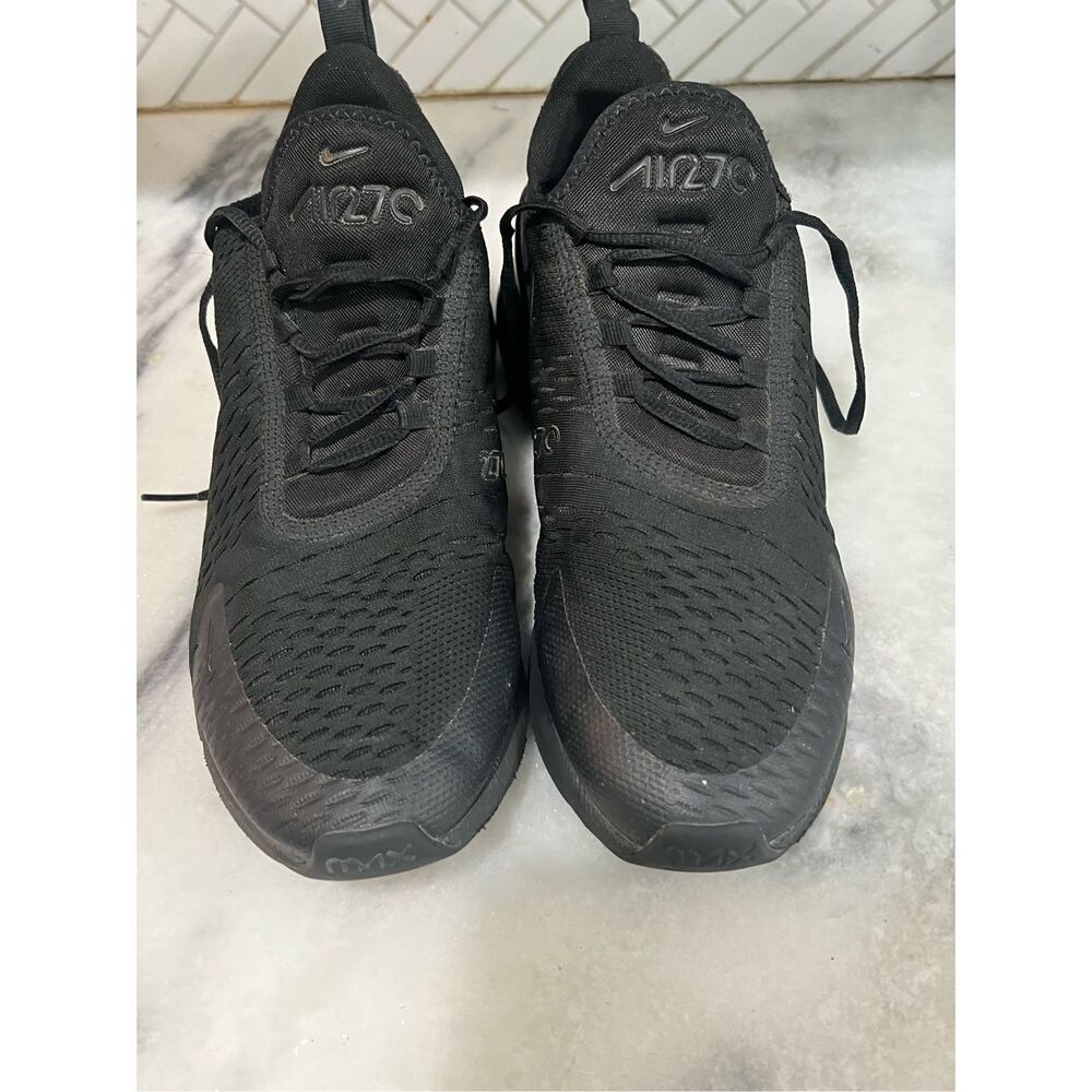 Nike Air Max 270 Triple Black Men’s Size 9.5 AH8050-005 All Black Sneakers - Picture 2 of 10